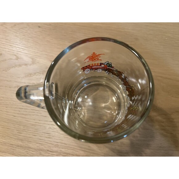 Vintage Budweiser Clydesdale Beer Mug Holiday Winter Glass Collectible - Picture 4 of 5